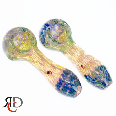GLASS PIPE GOLD FUMED DELUXE GP5589 1CT